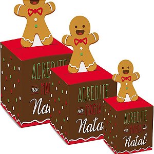 Caixa Panetone Pop Up Biscoito - 10 unidades - Cromus Natal - Rizzo Embalagens