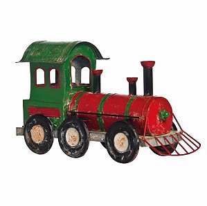 Locomotiva de Metal Decoração Natal 20cm x 35cm x 10cm - Natal Cromus - Rizzo embalagens