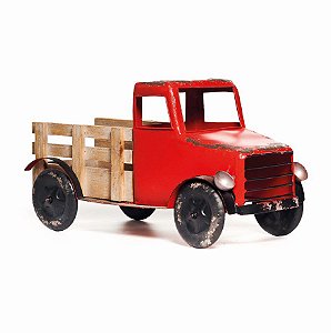 Caminhão de Metal Decoração Natal 25cm x 50cm x 20cm - Natal Cromus - Rizzo embalagens