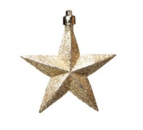 Enfeite Para Pendurar Estrela Ouro - 06 unidades - Cromus Natal - Rizzo Embalagens