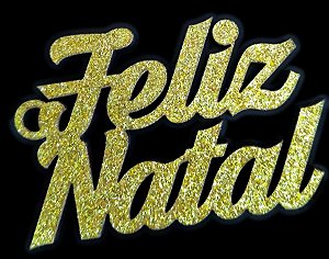 Tag de Decoração Feliz Natal Glitter Dourado Sonho Fino Rizzo Embalagens