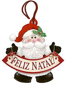 Tag de MDF Papai Noel Feliz Natal 8,6cm - 01 unidade - Litoarte - Rizzo Embalagens