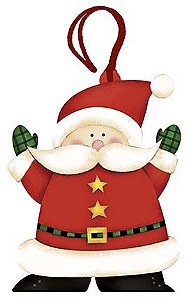 Tag de MDF Papai Noel 8,4cm - 01 unidade - Litoarte - Rizzo Embalagens