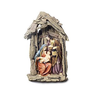 Sagrada Família Casa com Luz LED 30cm - 01 unidade - Cromus Natal - Rizzo Embalagens