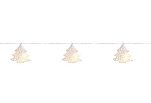 Cordão de Led Árvore Branca Glitter 10 leds a Pilha- 01 unidade - Cromus Natal - Rizzo Embalagens
