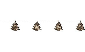 Cordão de Led Árvore Ouro Glitter 10 leds a Pilha- 01 unidade - Cromus Natal - Rizzo Embalagens