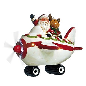 Noel e Rena no Avião com Luz e Movimento 25cm - 01 unidade - Cromus Natal by  Cecília Dale - Rizzo Embalagens