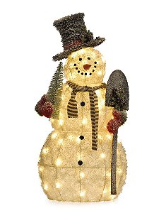 Boneco de Neve LED 115cm 220V - 01 unidade - Cromus Natal - Rizzo Embalagens