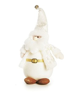 Noel em Pé com Roupa Branca 25cm - 01 unidade - Cromus Natal - Rizzo Embalagens