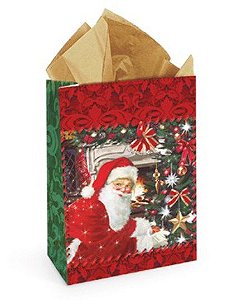 Sacolete  de Papel para Lembrancinha Tempo de Natal 14x10x5,5cm - 10 unidades - Cromus Natal - Rizzo Embalagens