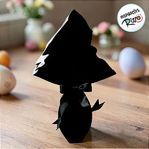 Saco Express Preto Perolado Liso Ovo 250g até 500g - 5 unidades - Cromus Páscoa - Rizzo