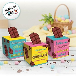 Caixa Pop Up Chocolate Sortido P 7x7x7cm - 10 unidades - Cromus Páscoa - Rizzo Embalagens