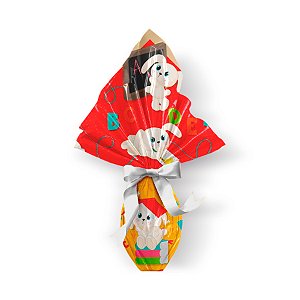 Saco Express 24x24cm para Ovos de 100g a 150g- ABC Vermelho - 5 unidades - Cromus Páscoa - Rizzo Embalagens