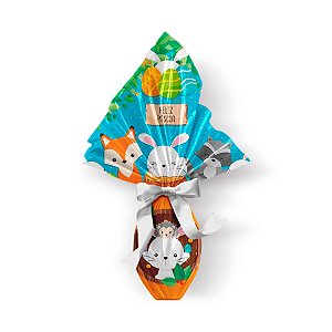 Saco Express 32x32cm para Ovos de 150g a 200g - Bosque Azul - 05 unidades - Cromus Páscoa - Rizzo Embalagens