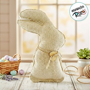Enfeite Coelho Rústico Decorativo Juta com Cordão Coração - 1 unidade - Cromus - Rizzo