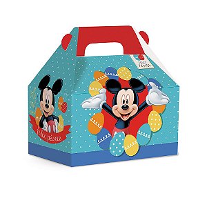 Maleta Kids M 12x12x8cm Azul Mickey - 10 unidades - Cromus Páscoa Disney - Rizzo Embalagens