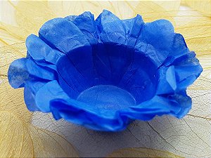 Forminha para Doces Floral em Seda Azul Celeste - 40 unidades - Decorart