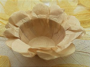 Forminha para Doces Floral em Seda Capuccino - 40 unidades - Decorart