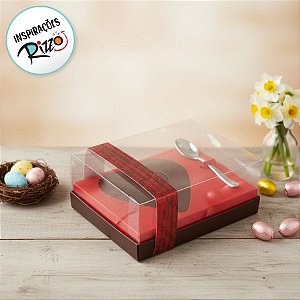 Caixa Ovo de Colher Coração de 250g - Classic Vermelha Cód 1402 - 05 unidades - Ideia Embalagens - Rizzo Embalagens