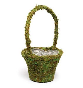 Cesta com Alças Musgo Verde Rústica - 35cm x 20m x 20cm - Cromus Páscoa - Rizzo Embalagens