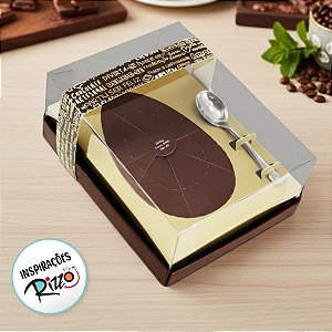 Caixa Ovo de Colher Ouro Marrom - Meio Ovo de 250g Cód 1408 - 05 unidades - Ideia Embalagens - Páscoa Rizzo Embalagens