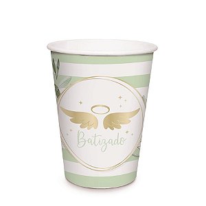 Copo de Papel 240ml - Festa Batizado 2 - 08 unidades - Cromus - Rizzo Festas