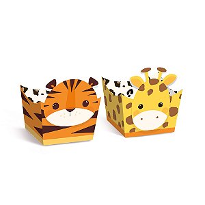 Forminha para Doces Composê Festa Safari 2 - Tigre e Girafa - 24 unidades - Cromus - Rizzo