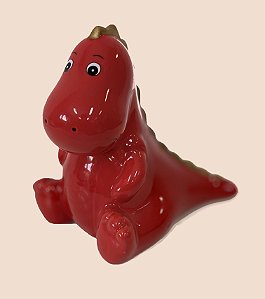 Enfeite e Cofre de Cerâmica Dinossauro - Vermelho - 01 Unidade - Lívon - Rizzo Festas