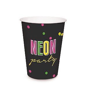 Copo de Papel 240ml - Festa Neon - 08 unidades - Cromus - Rizzo Festas