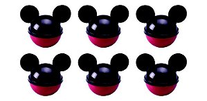 Pote de Plástico com Tampa em Formato de Orelha Mickey - 50ml - 06 Unidades - Plasútil -  Rizzo Festas
