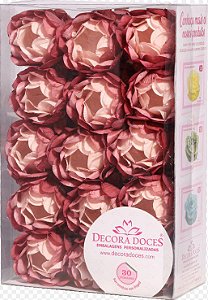 Forminha para Doces Finos - Bela Degradê Rosa Seco - 30 unidades - Decora Doces - Rizzo Festas