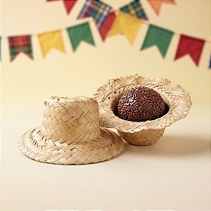 Forminha para Doces - Mini Chapéu de Palha Festa Junina - 12x4cm - 01 unidade - Rizzo