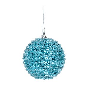 Kit Bolas Glitter Azul 10cm - 04 unidades - Cromus Natal - Rizzo Embalagens