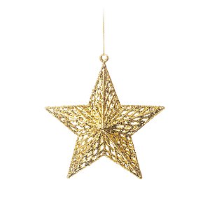 Enfeite para Pendurar Estrela Ouro Tam P 18cm - 01 unidade - Cromus Natal - Rizzo Embalagens