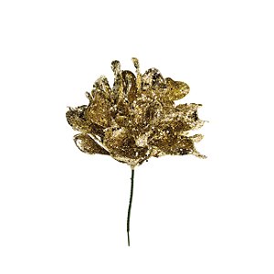 Pick Flor de Natal Ouro - 01 unidade - Cromus Natal - Rizzo Embalagens
