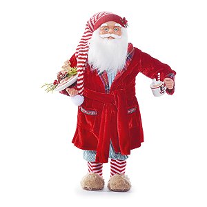 Noel Decorativo com Roupão Vermelho 45cm - 01 unidade - Cromus Natal - Rizzo Embalagens