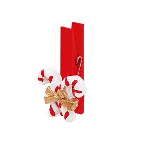 Prendedor de Natal Bengala Candy Cane - 06 unidades - Cromus Natal - Rizzo Embalagens