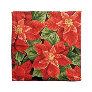 Capa para Almofada Poinsettia 45cm - 01 unidade - Cromus Natal - Rizzo Embalagens