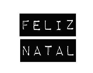 Carimbo Artesanal Feliz Natal Preto e Branco - M - 6,0 x5,1cm - Cod.RI-042 - Rizzo Embalagens