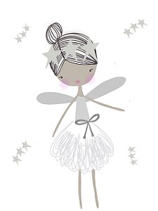 Estampa para Moldura - Bailarina - 01 unidade - Rizzo Embalagens e Festas