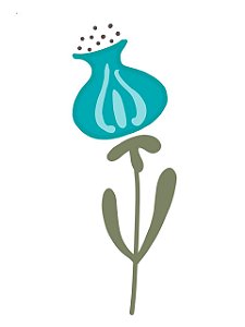 Estampa para Moldura - Flor Azul - 01 unidade - Rizzo Embalagens e Festas