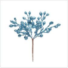 Pick Glitter Azul 15cm - 01 unidade - Cromus Natal - Rizzo Embalagens
