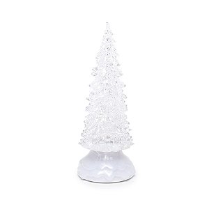Pinheiro Decorativo Incolor com Led Branco 22cm - 01 unidade - Cromus Natal - Rizzo Embalagens
