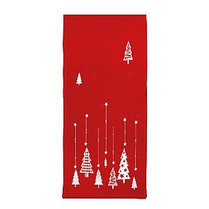 Caminho de Mesa Pinheiro Vermelho 175cm - 01 unidade - Cromus Natal - Rizzo Embalagens