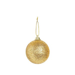 Bola Glitter Ouro 05cm - 06 unidades - Cromus Natal - Rizzo Embalagens