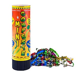 Lança Confete Confeste Kids  Metalizado Colorido - 16 cm - Mundo Bizarro​