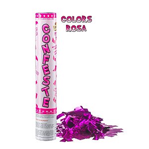 Lança Confete Confeste Laminado Colors Rosa - 30 cm - Mundo Bizarro