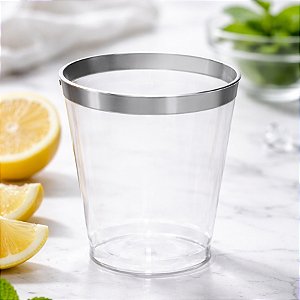 Copo Borda Prata - 12 unidades - 300 ml - Rizzo​