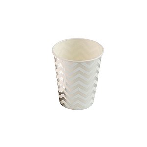 Copo de papel Missoni Prateado Biodegradável - 10 unidades - 270 ml - Rizzo