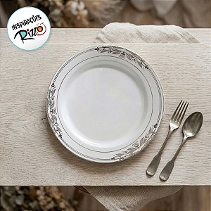 Prato Sobremesa Vintage Prata - 6 unidades - Rizzo